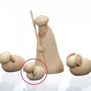 Schalling, crèche moderne Agneau En Bois Pour Crèche De Noël, 3 Cm