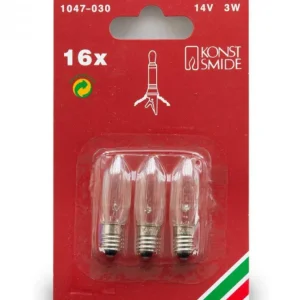 Konstsmide, guirlandes lumineuses de Noël 3 Ampoules De Rechange 14V, 3W Pour Chandelier De Noël 16 Lampes