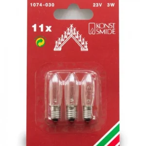 Konstsmide, guirlandes lumineuses de Noël 3 Ampoules De Rechange 23V, 3W Pour Chandelier Electrique 11 Lampes