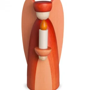 Köhler, Père Noël en bois Ange De Noël En Bois Rouge Avec Bougie