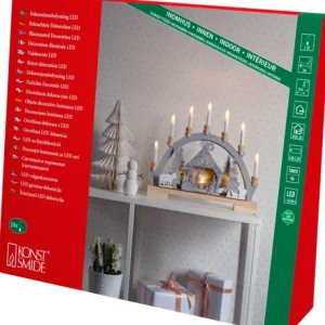 Konstsmide, guirlandes lumineuses de Noël Arche Lumineuse Led En Bois Avec Crèche De Noël, 7 Lampes, 45 Cm