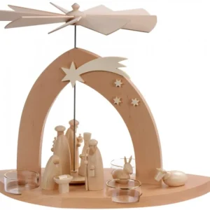 Schalling, crèche moderne Arche Pyramide Moderne De Noël En Bois D'Aulne