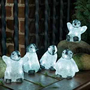 Konstsmide, guirlandes lumineuses de Noël Bebes Pingouins Lumineux Led En Acrylique, 12,5 Cm