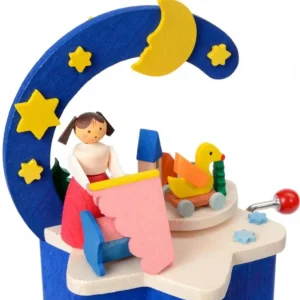 Graupner, décoration de sapin de Noël, Déco Noël enfant Boite A Musique A Manivelle Bleu, Chambre D'Enfant