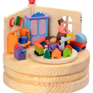 Graupner, décoration de sapin de Noël, Déco Noël enfant Boite A Musique En Bois, Maman Et Ses 2 Enfants