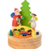 Graupner, décoration de sapin de Noël, Déco Noël enfant Boite A Musique En Bois, Père Noël Et Ange Blanc