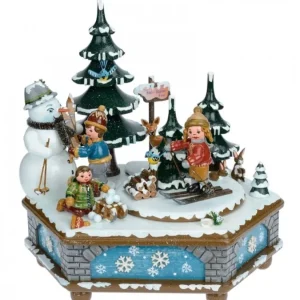Hubrig, figurines pour enfant Boite A Musique Noël, Jeux D'Enfants Dans LÀ Neige