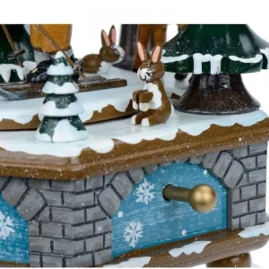Hubrig, figurines pour enfant Boite A Musique Noël, Jeux D'Enfants Dans LÀ Neige