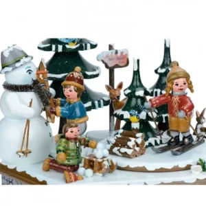 Hubrig, figurines pour enfant Boite A Musique Noël, Jeux D'Enfants Dans LÀ Neige