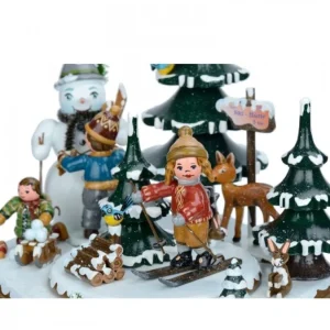 Hubrig, figurines pour enfant Boite A Musique Noël, Jeux D'Enfants Dans LÀ Neige