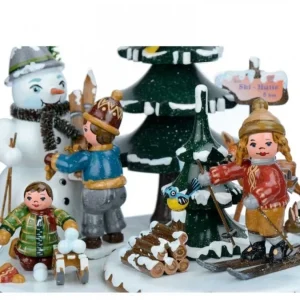 Hubrig, figurines pour enfant Boite A Musique Noël, Jeux D'Enfants Dans LÀ Neige