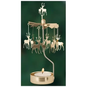 Pluto Produkter, déco de Noël Scandinave Bougeoir Carrousel Cerf Dore