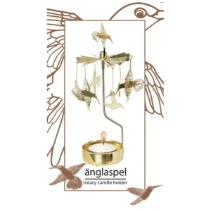 Pluto Produkter, déco de Noël Scandinave Bougeoir Carrousel Colibri En Metal Dore