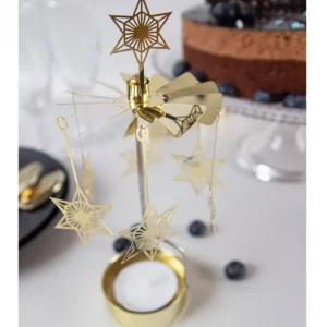 Pluto Produkter, déco de Noël Scandinave Bougeoir Carrousel Etoiles Dorees