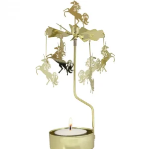 Pluto Produkter, déco de Noël Scandinave Bougeoir Carrousel Licornes Dorees