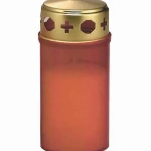 Ewa Kerzen, bougies de Noël et bougies de l'Avent Bougie Cimetiere Rouge Avec Couvercle Dore, 12 Cm