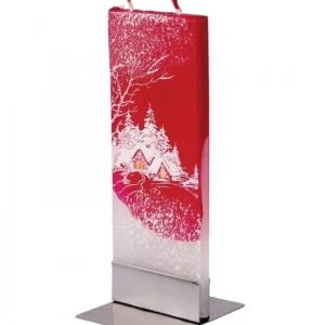 Flatyz, bougie décorative scandinave Bougie Déco De Noël Motif Village Sous LÀ Neige