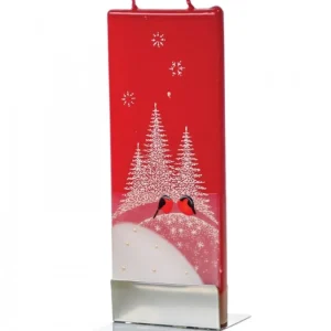 Flatyz, bougie décorative scandinave Bougie Décorative Bouvreuils Et Sapins Enneiges