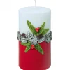 Ewa Kerzen, bougies de Noël et bougies de l'Avent Bougie Décorative De Noël, Blanc Rouge, 12 Cm