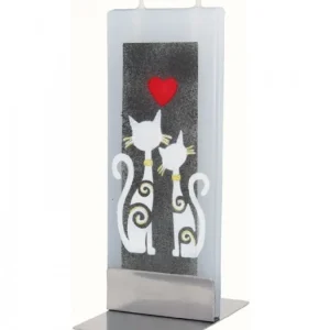 Flatyz, bougie décorative scandinave Bougie Décorative Motif Chats Et Coeur