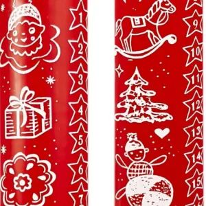 Ewa Kerzen, bougies de Noël et bougies de l'Avent Bougie De L'Avent Graduee Rouge, 24 Jours