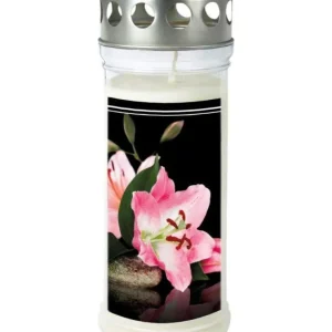 Ewa Kerzen, bougies de Noël et bougies de l'Avent Bougie Funeraire Fleur De Lys, 21,5 Cm