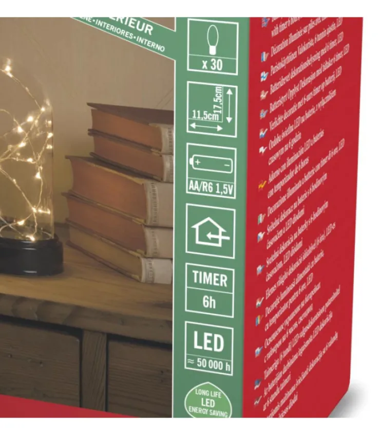 Konstsmide, guirlandes lumineuses de Noël Boule En Verre Lumineuse Décorative A Led, 17 Cm