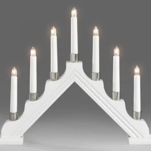 Konstsmide, guirlandes lumineuses de Noël Chandelier À 7 Branches Electrique En Bois Blanc