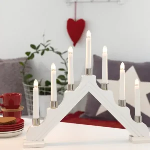 Konstsmide, guirlandes lumineuses de Noël Chandelier À 7 Branches Electrique En Bois Blanc