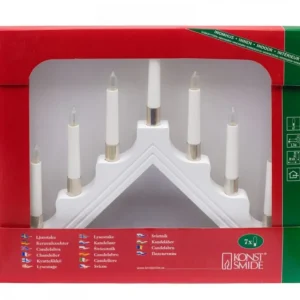 Konstsmide, guirlandes lumineuses de Noël Chandelier À 7 Branches Electrique En Bois Blanc