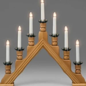 Konstsmide, guirlandes lumineuses de Noël Chandelier 7 Bougies Electriques En Bois De Chene