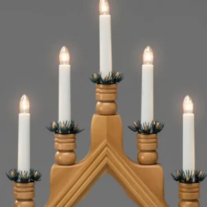 Konstsmide, guirlandes lumineuses de Noël Chandelier 7 Bougies Electriques En Bois De Chene