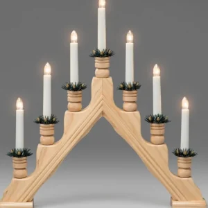 Konstsmide, guirlandes lumineuses de Noël Chandelier 7 Branches Electrique En Bois Naturel