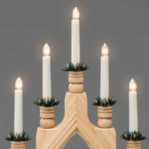 Konstsmide, guirlandes lumineuses de Noël Chandelier 7 Branches Electrique En Bois Naturel