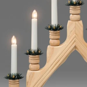 Konstsmide, guirlandes lumineuses de Noël Chandelier 7 Branches Electrique En Bois Naturel