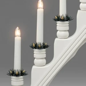 Konstsmide, guirlandes lumineuses de Noël Chandelier Blanc À 7 Branches, Bougies Electriques