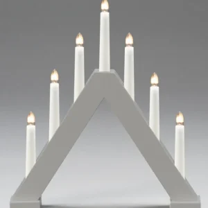 Konstsmide, guirlandes lumineuses de Noël Chandelier En Bois Scandinave, Laque Gris Mat, 7 Ampoules