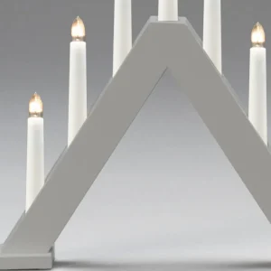 Konstsmide, guirlandes lumineuses de Noël Chandelier En Bois Scandinave, Laque Gris Mat, 7 Ampoules