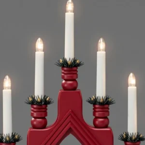 Konstsmide, guirlandes lumineuses de Noël Chandelier Suedois Rouge À 7 Branches