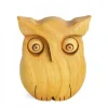 Waldfabrik, photophore en bois et étoile sapin de Noël Chouette En Bois Poli, 6,5 Cm