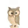 Waldfabrik, photophore en bois et étoile sapin de Noël Chouette Hulotte En Bois, 8 Cm
