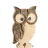 Waldfabrik, photophore en bois et étoile sapin de Noël Chouette Hulotte En Bois, 11 Cm