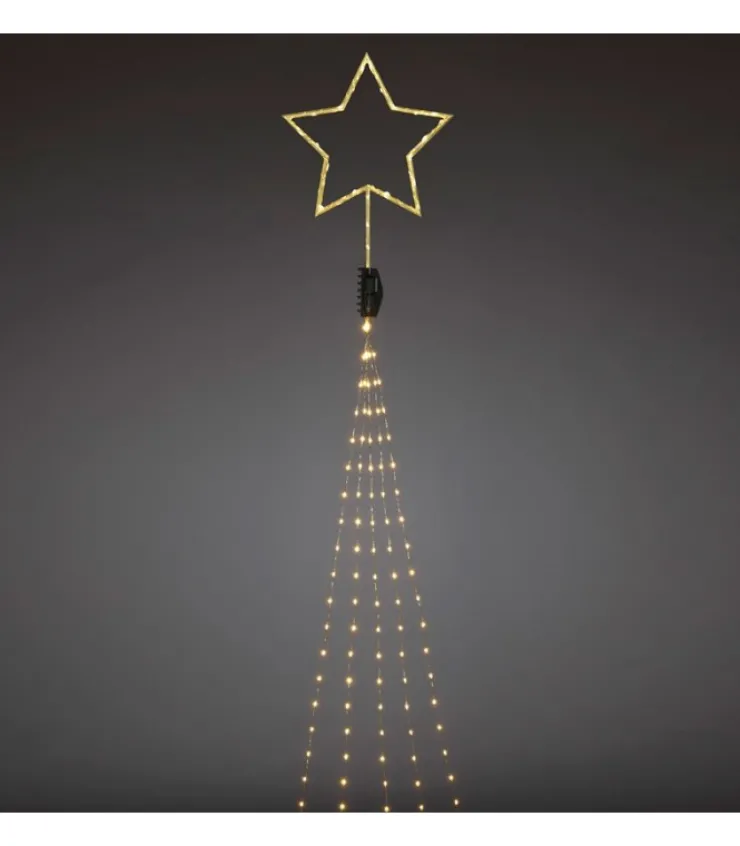 Konstsmide, guirlandes lumineuses de Noël Cime Sapin De Noël, Voile Guirlande Avec Etoile Doree, 274 Diodes Led