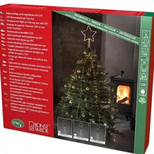 Konstsmide, guirlandes lumineuses de Noël Cime Sapin De Noël, Voile Guirlande Avec Etoile Doree, 274 Diodes Led