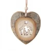Waldfabrik, photophore en bois et étoile sapin de Noël Coeur En Bois A Suspendre Motif Cisele Crèche, 7 Cm