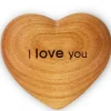 Waldfabrik, photophore en bois et étoile sapin de Noël Coeur En Bois, I Love You, 6 Cm