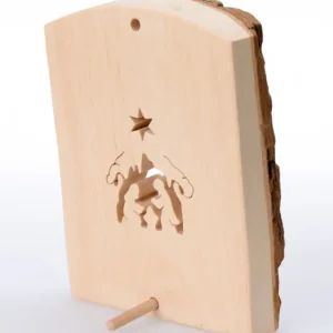Waldfabrik, photophore en bois et étoile sapin de Noël Crèche A Poser En Ecorce De Bois, 11 Cm