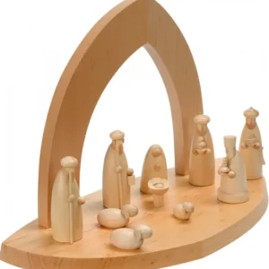 Schalling, crèche moderne Crèche De Noël Vide A Fabriquer En Bois, 20 Cm
