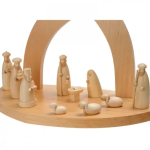 Schalling, crèche moderne Crèche De Noël Vide A Fabriquer En Bois, 20 Cm