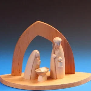 Schalling, crèche moderne Crèche De Noël Vide A Fabriquer En Bois, 20 Cm